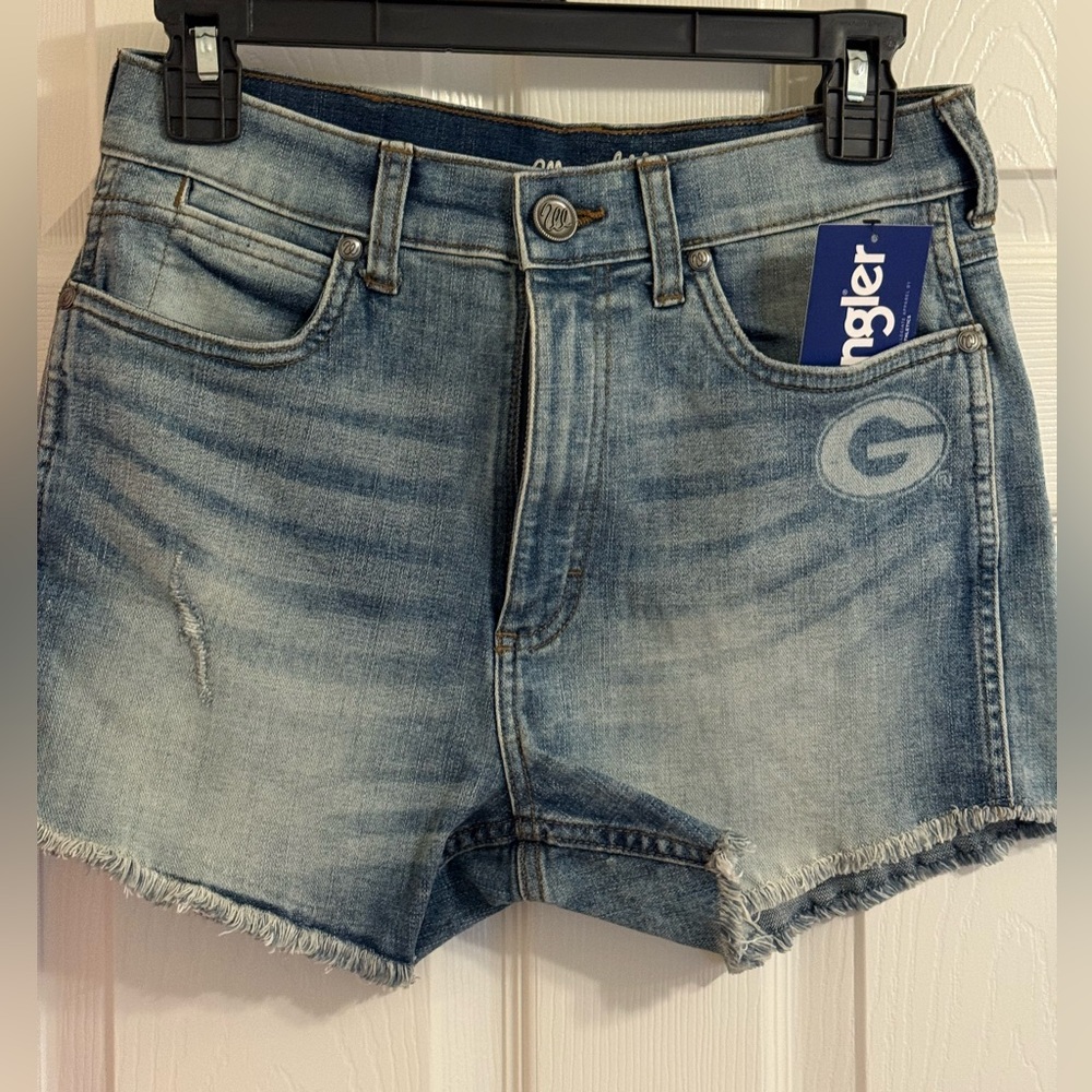 Wrangler x UGA Faded Blue Jean Shorts